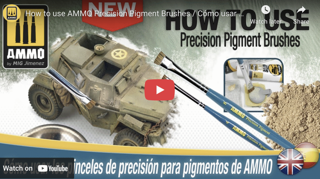How to use AMMO Precision Pigment Brushes / Cómo usar los pigmentos de precisión de AMMO.
