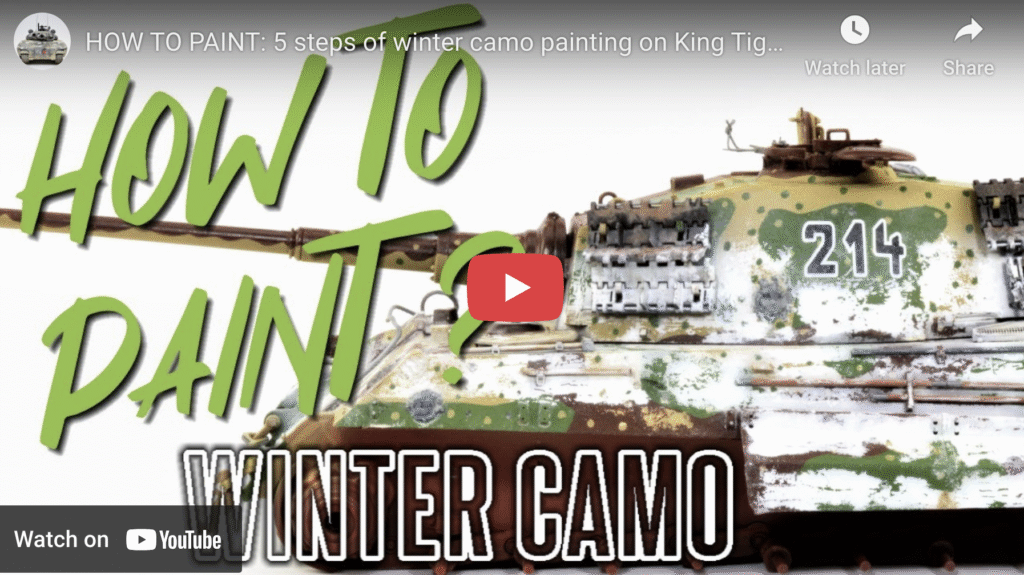 HOW TO PAINT: 5 steps of winter camo painting on King Tiger in 1/35